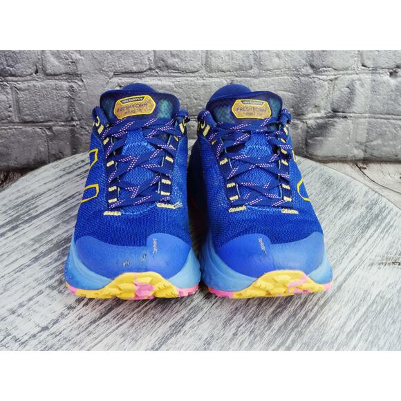 New Balance Fresh Foam X More Trail V2 Blue Vibrant Pink Running Shoes Women 8 - Picture 1 of 13
